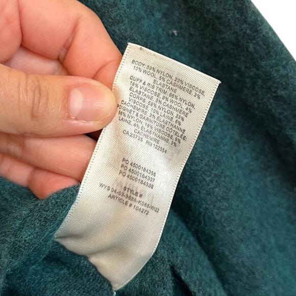 Aritzia Wilfred Lorin Sweater Knit Wool-Cashmere Turtleneck Tie Emerald Green M - Picture 9 of 9